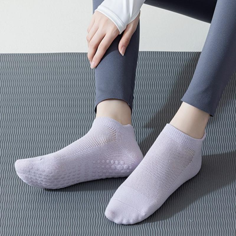 Șosete Sport Fără Cusături pentru Femei, Culoare Proaspătă, Silicon Antiderapant, Șosete Profesionale de Pilates