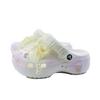Crocs Classic Platform Clog Bubbling Ice Cream EVA Stylish Comfortable Versatile Hole Shoes Unisex Purple