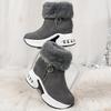Snow Boots for Women,  Winter New Korean Version Suede Short Tube with Plush Insulation and Height Increasing Cotton Boots