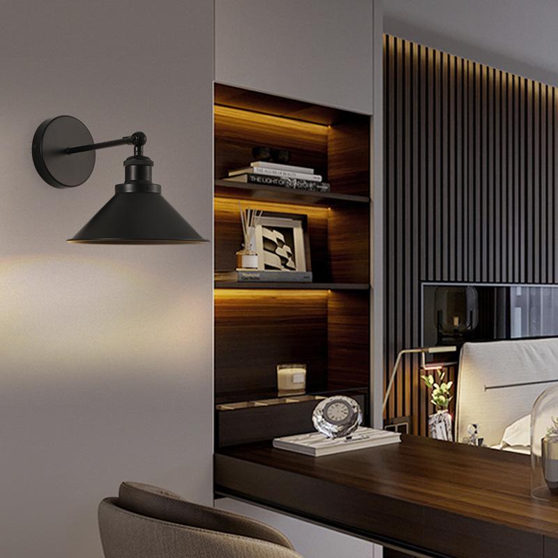 Wall Sconce Living Room Bedroom Bedside Vintage Iron Wall Lamp BlackCopper Indoor Decoration Lighting AC85265V