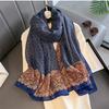New Spring Women Cotton Scarf Beach Hijab Shawls and Wraps  Luxury Brand Flower Female Foulard Echarpe Designer Bandana