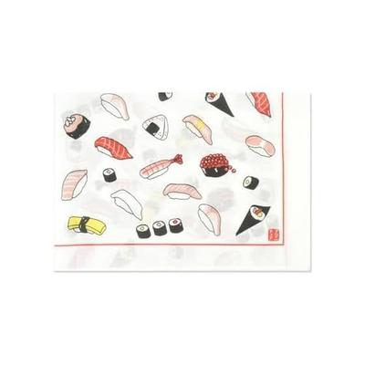 Frontier Cotton Handkerchief Sushi Illustration HKC-003 Quick-Drying Absorbent Made In Japan Tenugui Fabric 100% Cotton 48cm Large Size Bento Box