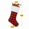 Christmas stocking with a checkered pattern for the fireplace, gifts, pendant, decoration, Christmas tree