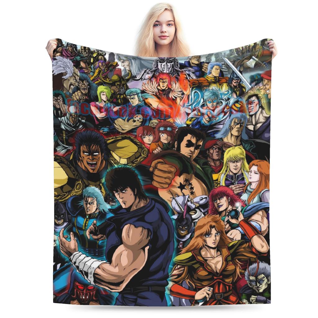 Warm Blanket Children Travel Hokuto No Ken Survivor Cute Throw Blanket  Flannel Bedspread For Living Room Funny Sofa Bed Cover