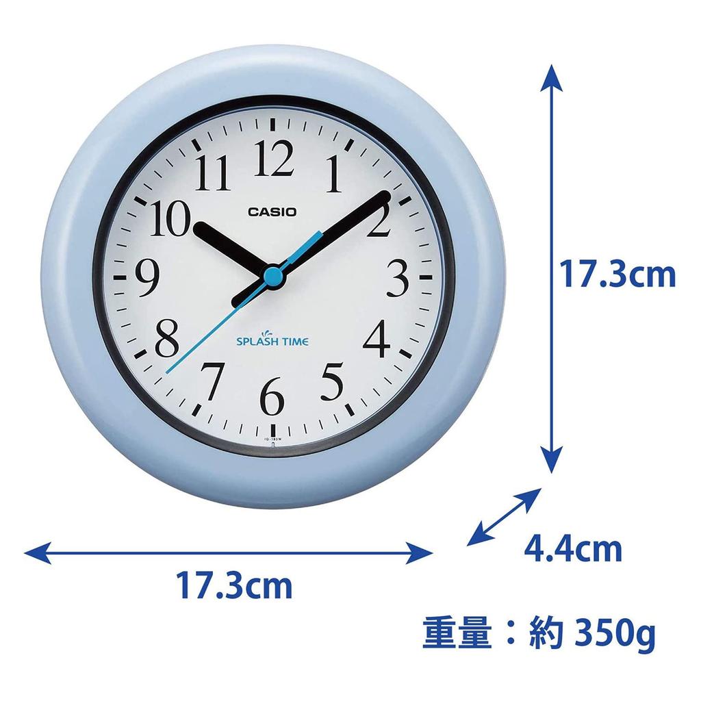 Casio Wall Splash Time Suitable for Both Wall and Table Clock, Blue, Moisture-proof, Dustproof, Series, Use, IQ-180W-2JF