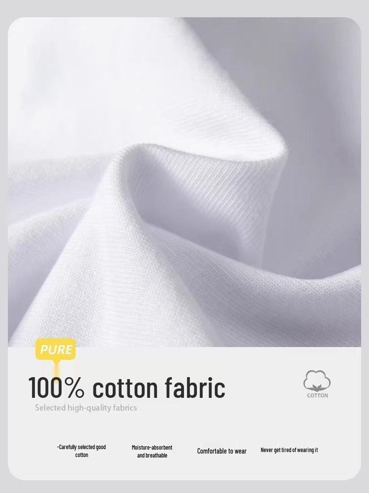 Women's Plus Size Retro White Cotton Loose Short Sleeve T-shirt - High Street Style