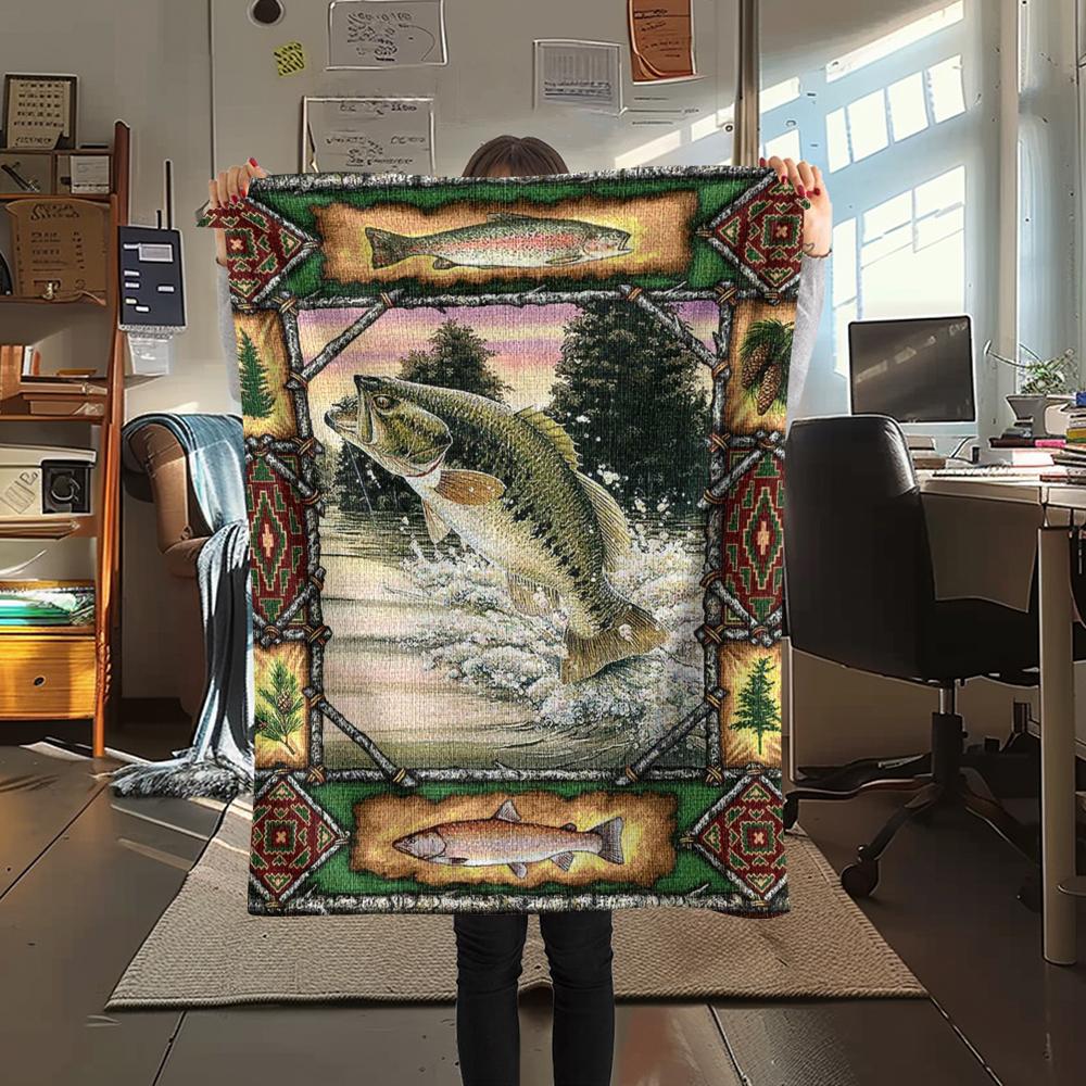 

1Pc Wildlife Deer Buffalo Print Flannel Blanket, High quality Comfortable for All Seasons, Home Decor, Warmth and Comfort, Perfect for Gifts 80cm x 120cm