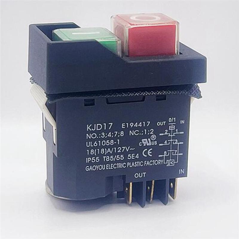 AEE2-KJD17 6 Pins Electromagnetic Start Push Button Switches IP55 Waterproof Equipment Safety Switch