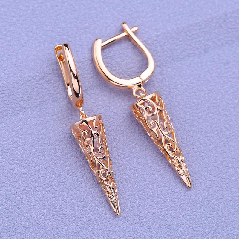 Orecchini a clip MINTHA Gioielli alla moda di tendenza Zirconia cubica Orecchini pendenti lunghi vuoti Per donne Orecchini color oro rosa
