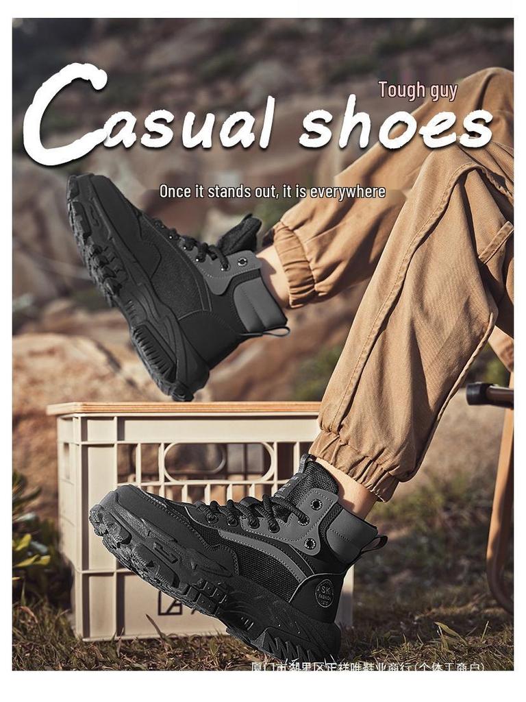 Chaussures de Randonnée Warrior Noires pour Homme 2025 - Antidérapantes, Extérieur, Sports d'Été et d'Automne, Chaussures de Papa