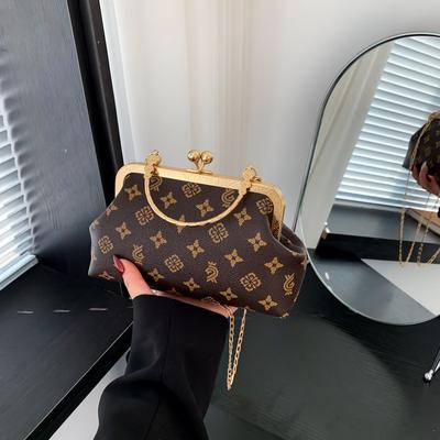 Personalized Clip-On Small Square Bag, Fashion Handbag, Foreign Style Printing Chain, Shoulder Bag, Messenger Bag, Women'S Bag.