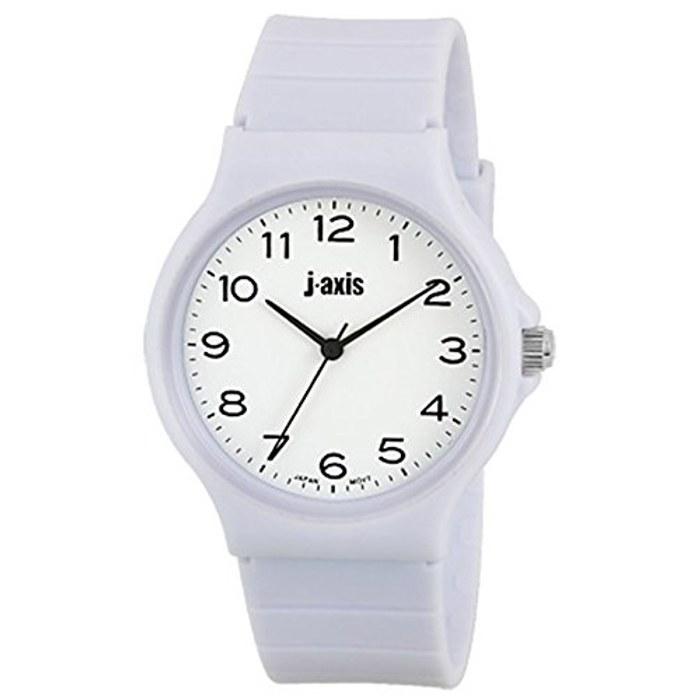 J-AXIS Watch Simple Plawatch Easy-to-Read Casual Lightweight Student TCG59 Unisex White Dial - White