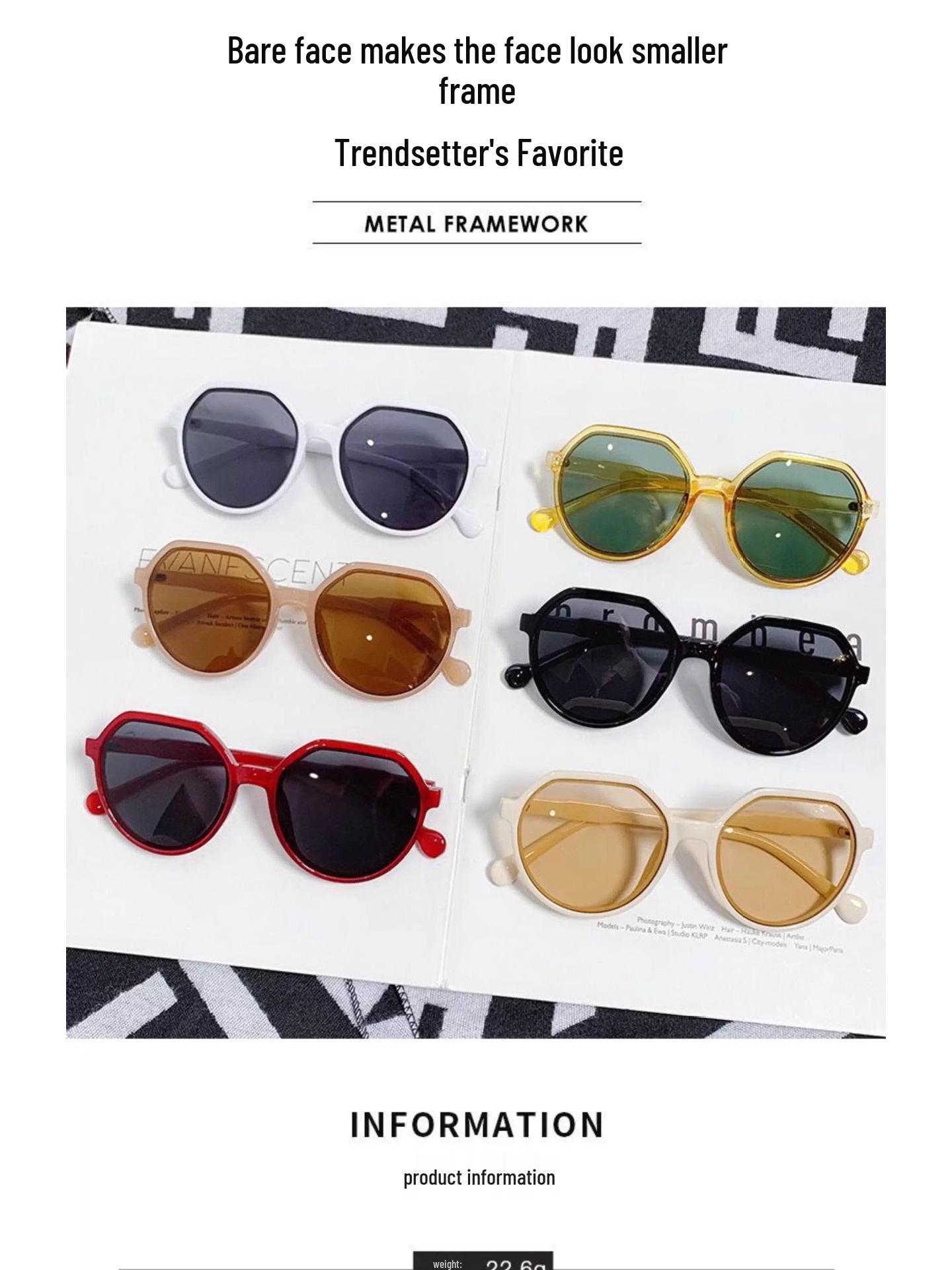 

New Arrival: Retro Tea-Colored Sunglasses - Korean Style, Trendy Small Frame for Women