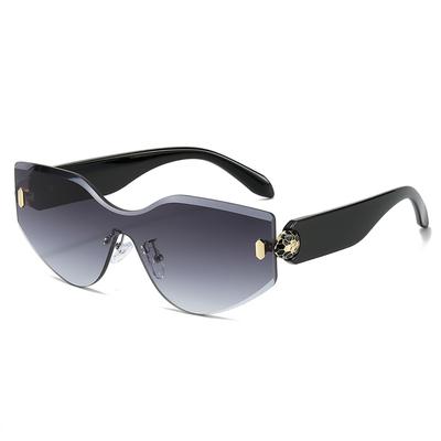 New Vintage Unique Rimless Sunglasses Women Cat Eye Black Lens Eyewear Brand Designer Men Sun Glasses Shades UV400