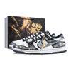 Dunk Ink Dyed Golden Feather Abrasion Resistant Slip Resistant Low Top Skateboard Shoes Unisex Black Gold HF5441-100(Team836-)