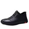 Single Cotton Men's Casual Leather Shoes of the Same Style, Light and Non-slip Soft Sole, One Pedal with Velvet To Keep Warm, and One Pedal with Leath