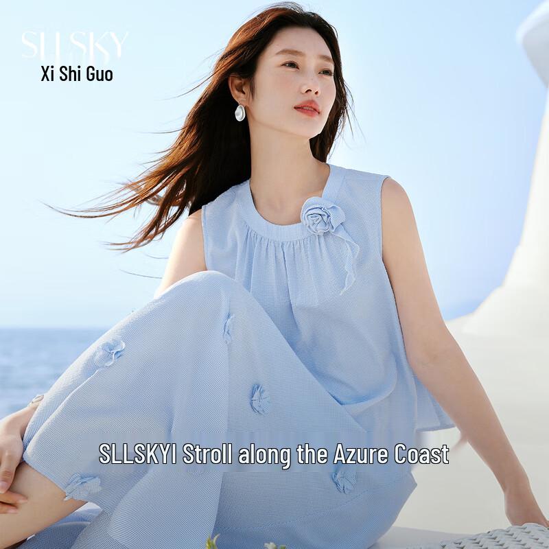 Women s French Chic Sleeveless Two-Piece Set L