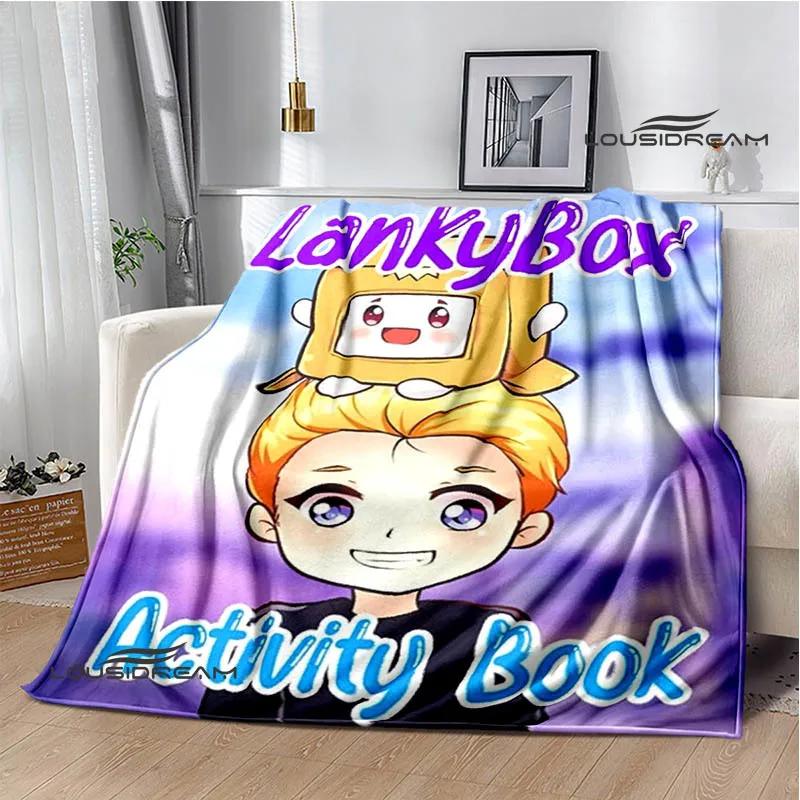 Lankybox Foxy Boxy cute Printed blanket picnic blanket Flannel Warm blanket Soft Cozy Blanket Home travel blanket Birthday Gift