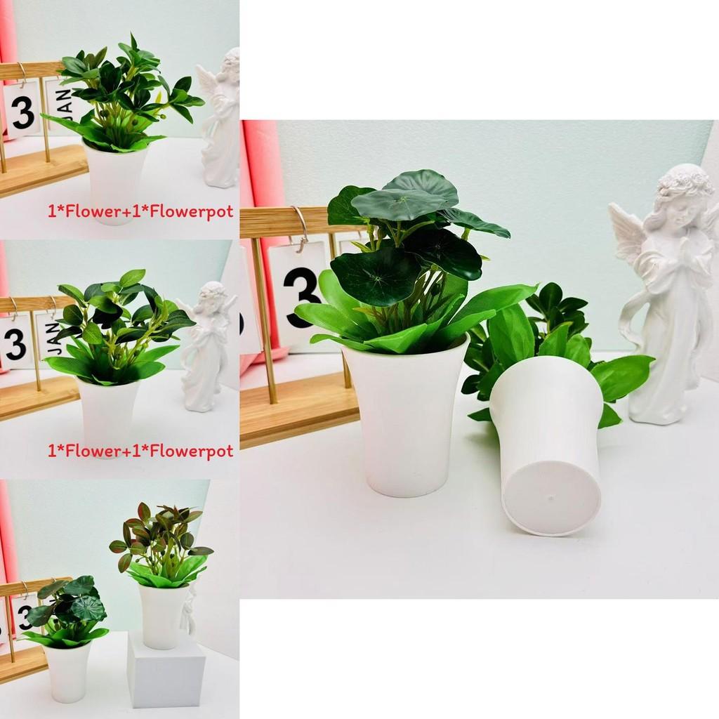 Artificial Green Plant Flower Pot With Silk And Plastic Material For Home Decor And Balcony Display