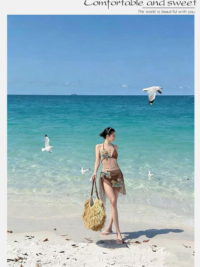 Women's Korean One-Shoulder Halter Backless High-Waisted Tummy-Control One-Piece Swimsuit