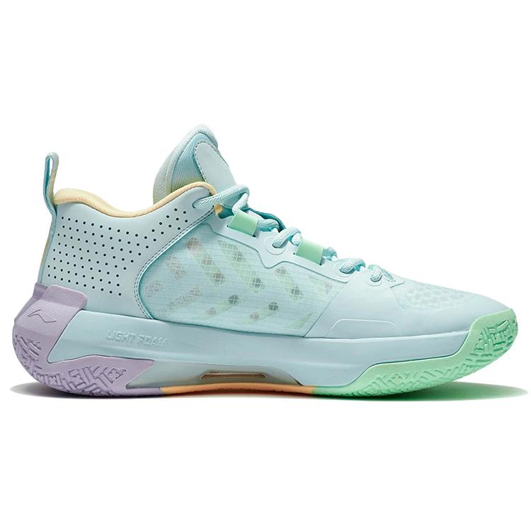 Li Ning Liren 2 Low Green Purple Cushioning Slip Resistant Abrasion Resistant Low top Basketball Shoes Men's ABAS039-4