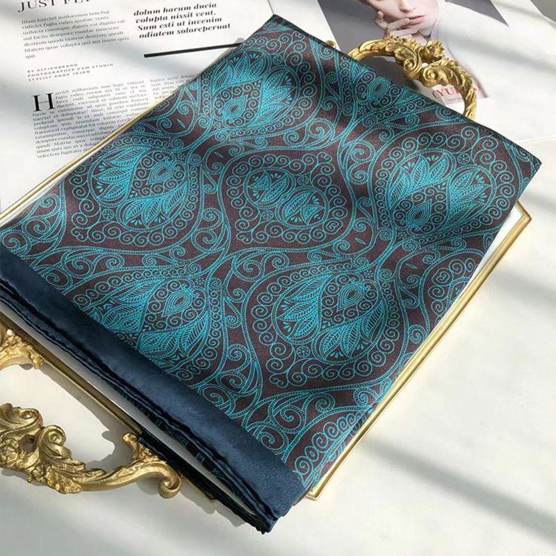 Silk Women'S Double-Sided Cashew Flower Retro 110 Square Scarf Spring And Autumn Thin Versatile Decorative Mulberry Silk Scarf