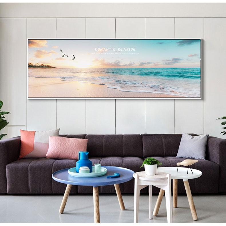 Natural Sea Beach Flying Birds Landscape Posters and Prints Canvas Painting Wall Art Picture for Living Room Cuadros Decor Salon