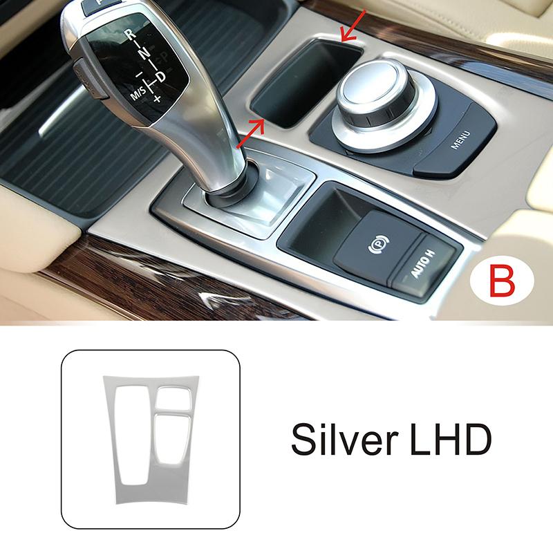 Stainless Steel Center Console Gear Shift Frame Decoration Cover Trim For BMW X5 E70 X6 E71 2008-2014 LHD Car Styling Interior