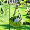 Hanging Parrot Nest Birdcage Plush Birds Bed with Leaves Hook Indoor Green Breeding Nest for Parakeet Conure Budgie Cockatiel Lovebird