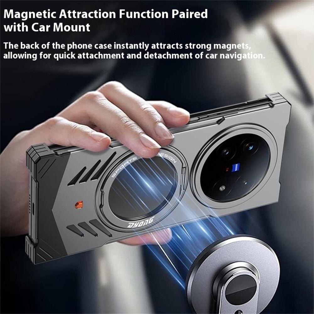 DYONG For Vivo X Fold5 5G Metal Case Frameless Hollow Heat Dissipation Phone Cover with Kickstand