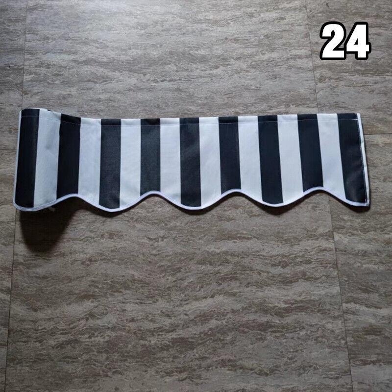 Tendalino Ondulato Impermeabile Tenda Parasole Tenda da Patio Sostituzione Banner Negozio Telo Tenda Parasole Durevole Strisce Grigio Beige