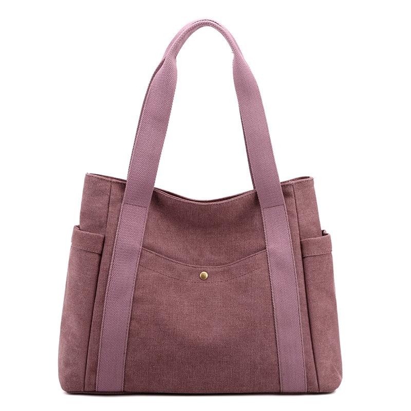 Portable Shoulder Large Bag Canvas Bag Women'S Bag Large Capacity Fashion Bag Women'S Literary And Simple Tote Bag
