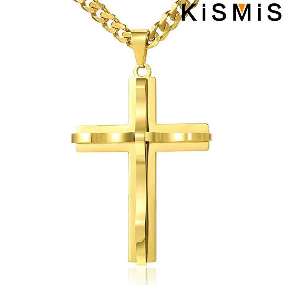 1PC Mens Cross Pendant Necklace Hip Hop Jewelry Accessories Fashion Trendy Necklace for Men