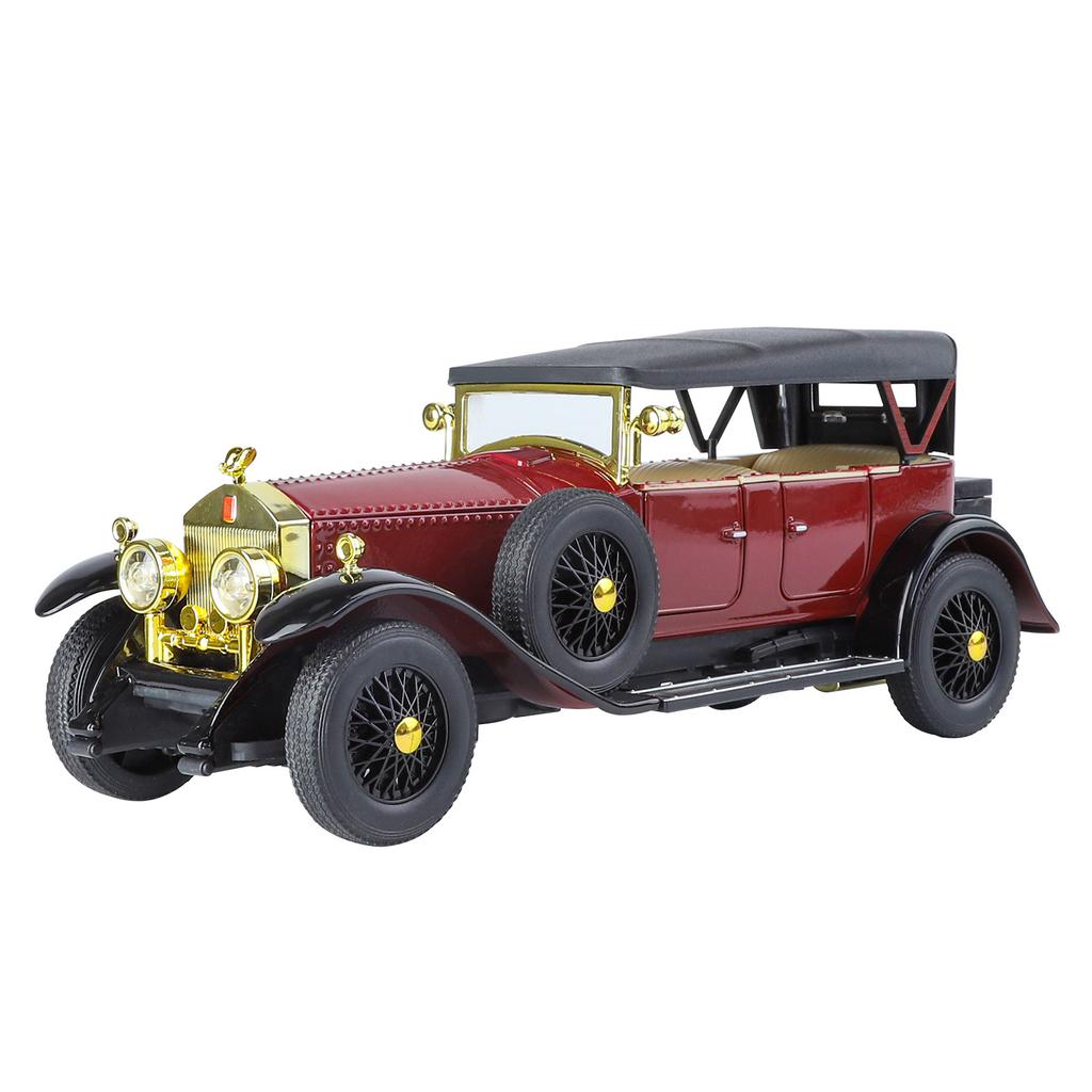 1/24 Rolls-Royce Phantom I Alloy Classic Luxy Car Model Diecast Metal Toy Retro Old Vehicles Car Model Sound and Light Kids Gift