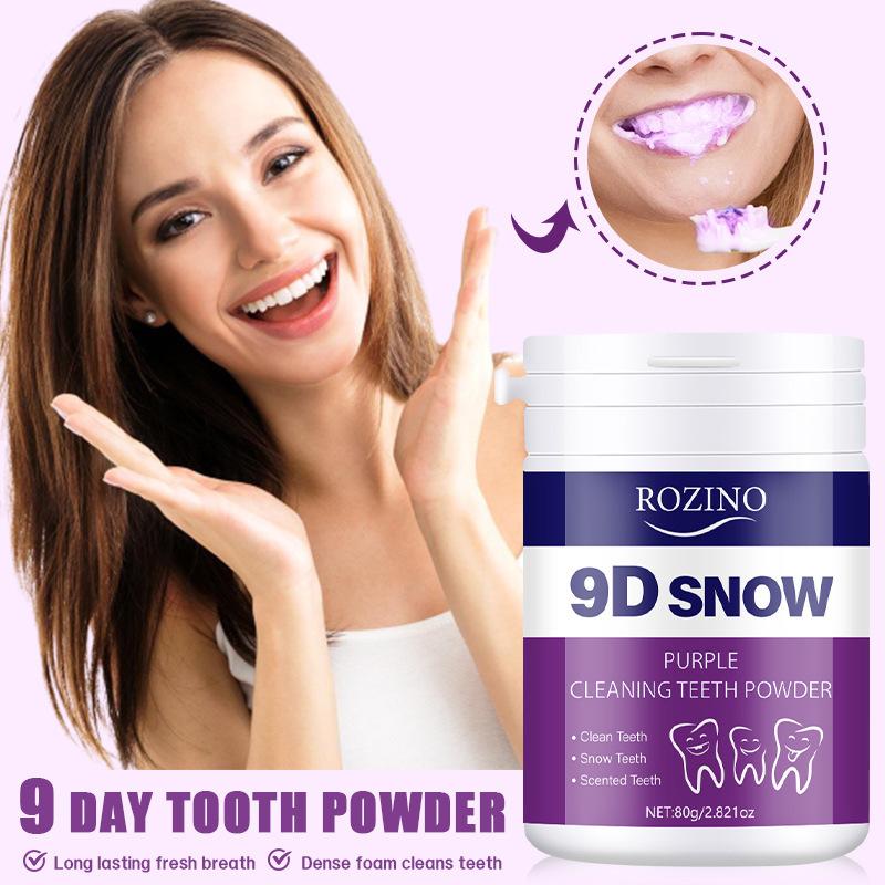 Purple Whitening Tooth Powder for Teeth Cleaning, Removes Yellow Stains & Tartar, Freshens Breath, Natural Herbal Formula, 100g