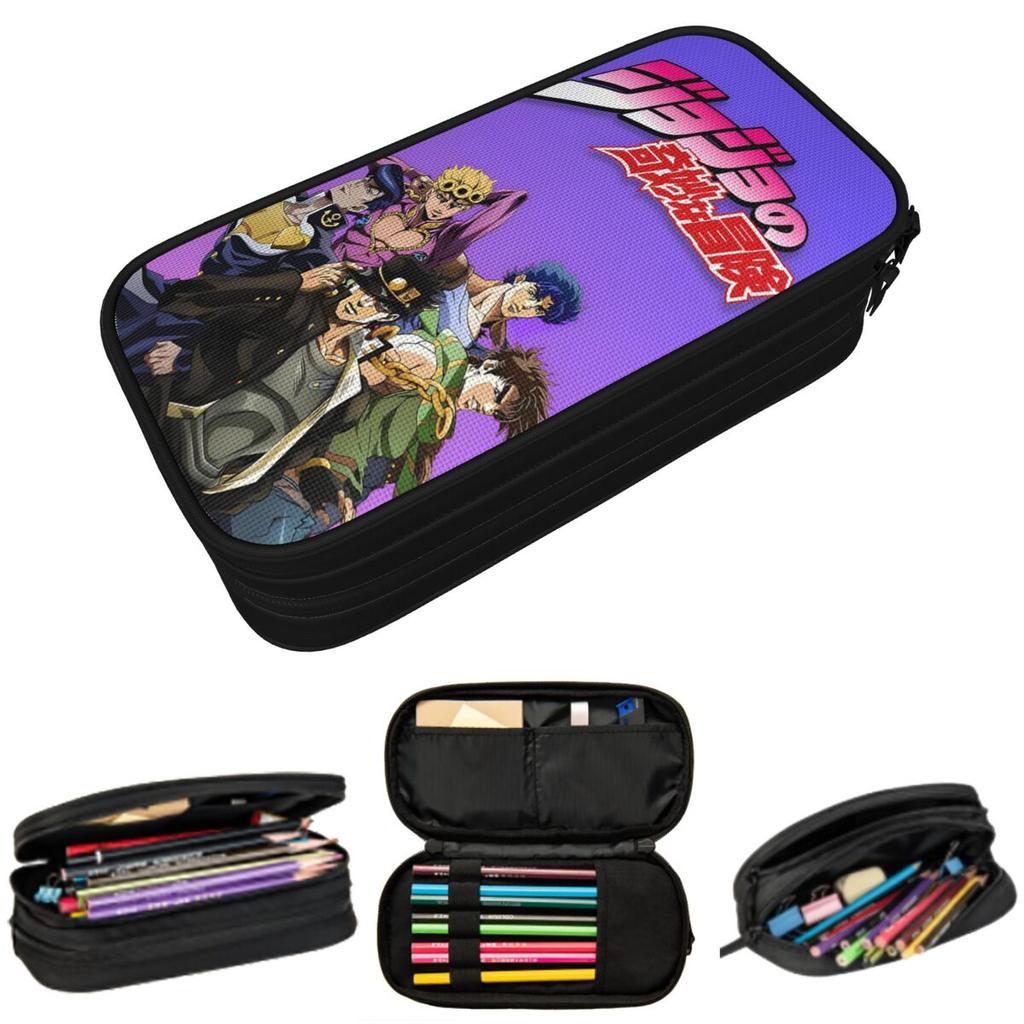 Jojo Bizarre Adventure Anime Cartoon Etui voor Studenten School Pennendoos Potloodtas Schrijfwaren Pennenhouder Tas