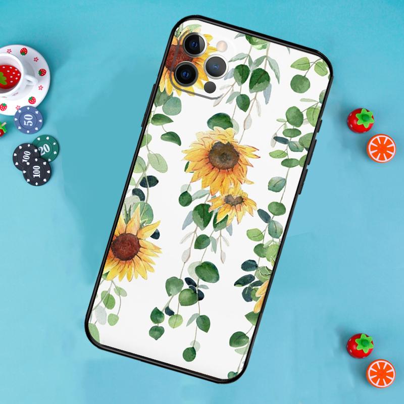 Sunflower Phone Case For iPhone 17 Air 16 15 14 13 12 11 Pro Max 12 13 mini 15 16 Plus 16e Cover Funda