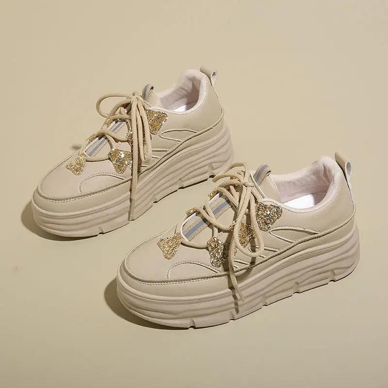 Fashion Spring Autumn Lace Up Woman Footwear Comfortable and Elegant Fashion 2025 Walking Original New Arrival In Casual Shoes for Women