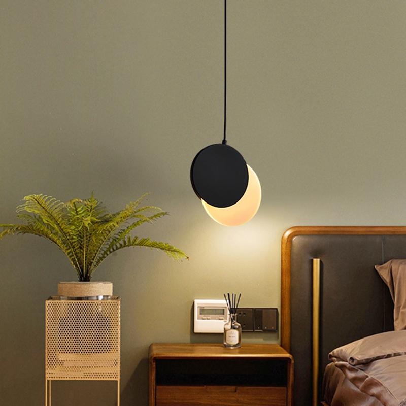 Modern Creative LED Pendant Light For Home Indoor Decor Living Dining Room Bedroom Bedside Hanging Lamp Lustre Round Black Light