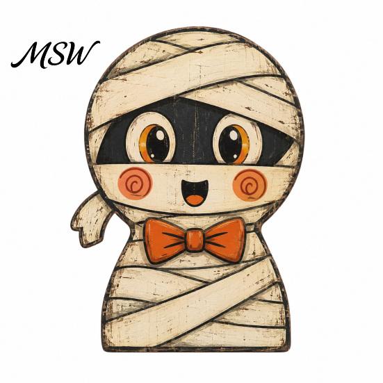 Reusable Wood Holiday Ornaments Halloween Tiered Tray Decorations, Wooden Tabletop Ornaments, Vintage Centerpiece Cute Ghost And Pumpkin Figures