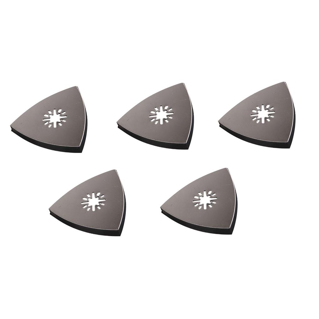 5 Pcs Triangular Black Sanding Disc Oscillating Multi-tool Hook and Loop Sanding Pads Fit for Most Quick Release Systems