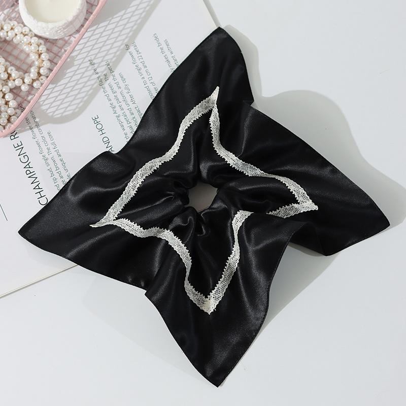 Newly Designed New Style Lace Silk Square Scrunchies Low Minimum Order Quantity, High-quality Customized logo
