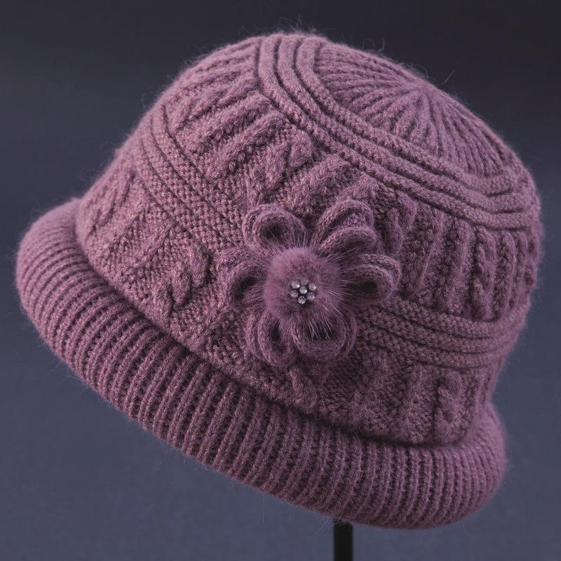 1Pieces Autumn And Winter Warm And Cold-proof Grandmother Hat Scarf Women's Plus Velvet Mountaineering Hat