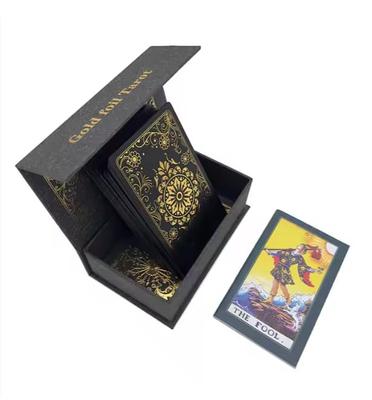 [YES I'M GOOD] 78-Piece Set of Tarot Cards, Gold and Black, Perfect for Beginners, Waterproof, Beautiful Retro Design, Divination Tools