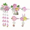 JZOON Hair Ornament Available In 7 Flower Cherry Blossom Rabbit Bell Perfect for and Other Japanese and Cute Hair Clips for H3305 5-Piece