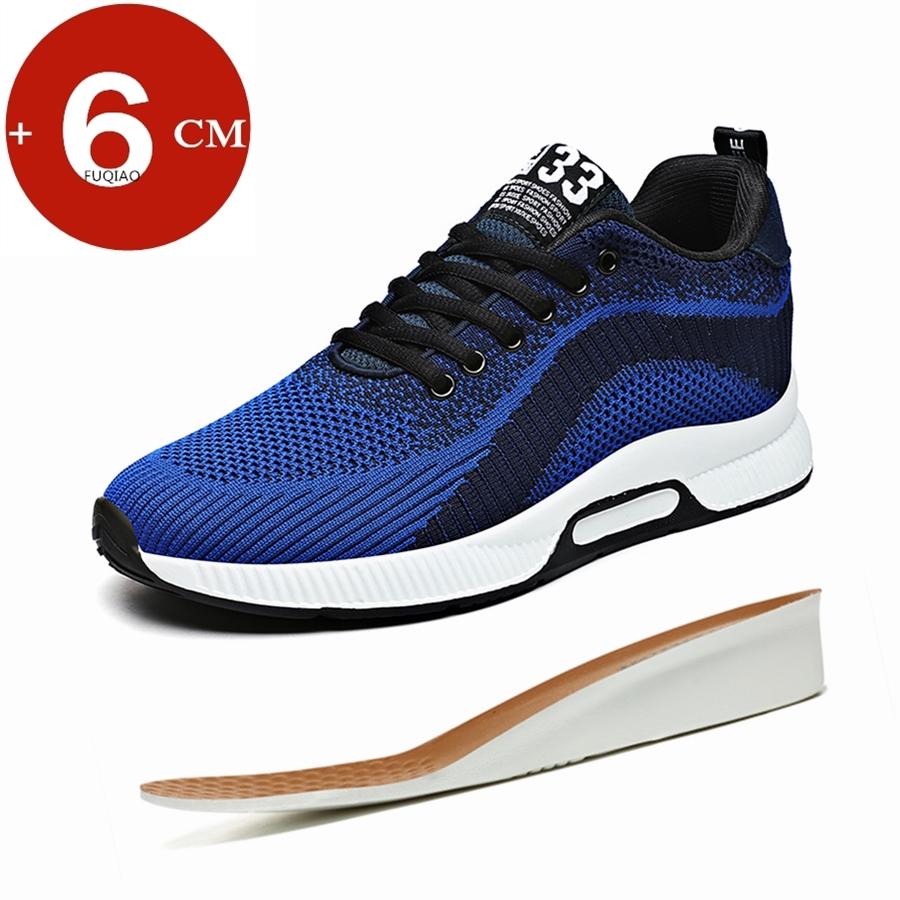 Fashion Soft Breathable Elevator Shoes Fashion Height Increase Shoes for Men Sneakers Casual Lift Sport Shoes Sole+Insole 6CM Taller Man