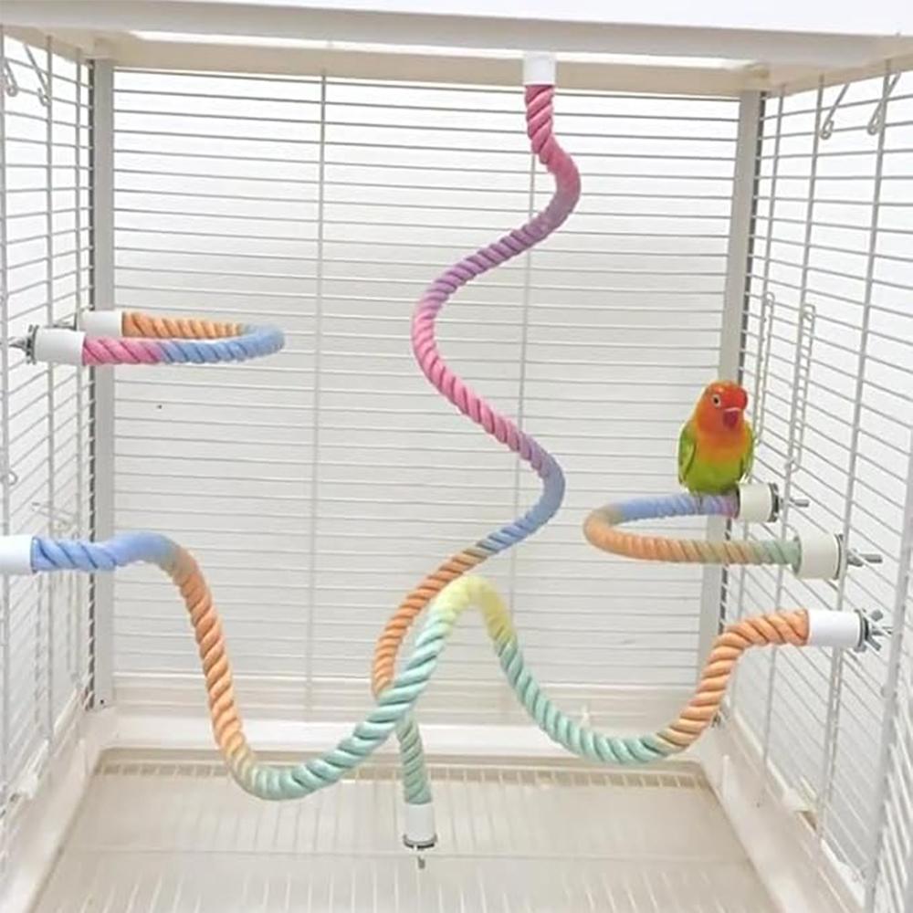 3Pcs Bird Rope Perches For Cages, For Swings, Ladders & Playtime