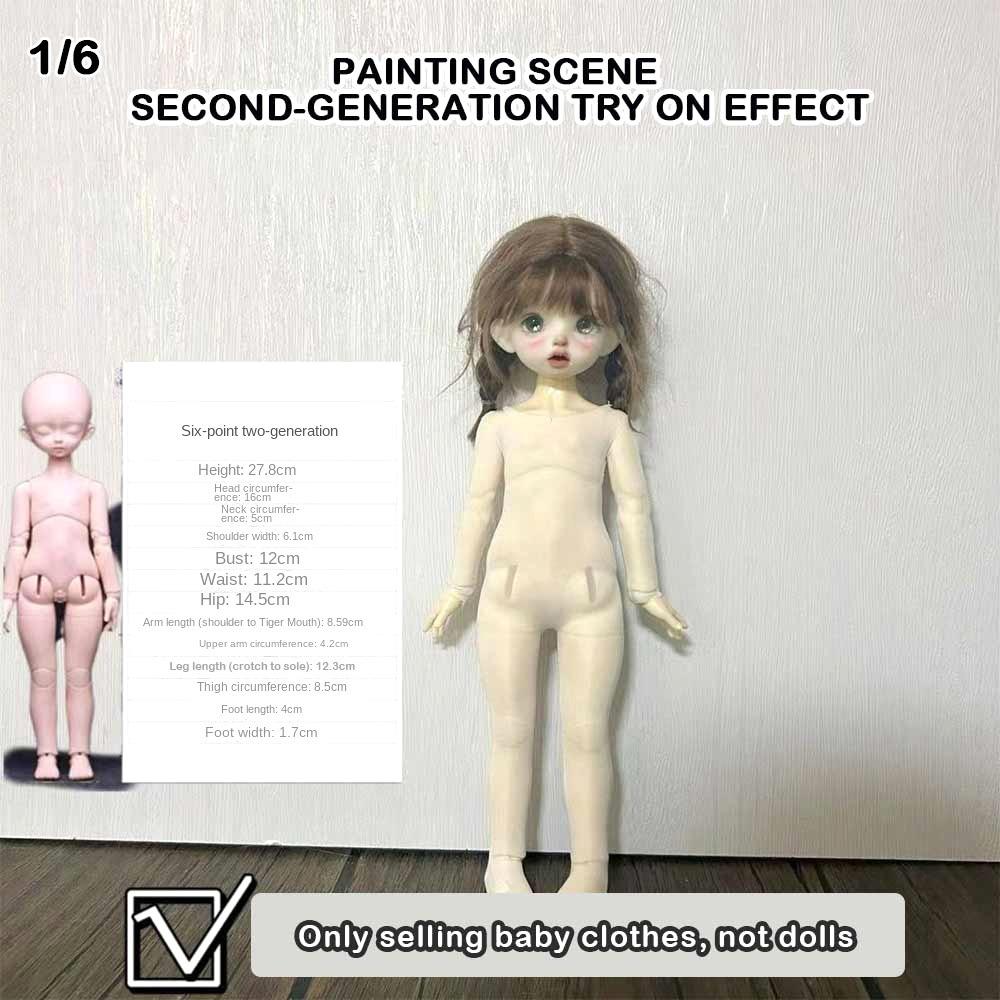 White Doll Elastic Jumpsuit Cute Doll Sleep Clothes for 1/3 1/4 1/6 BJD 30/45/60cm Dolls