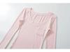 Spicy Girl Style Sexy Figure-Hugging Long Sleeve Round Neck T-Shirt for Women - Spring 2026 Trendy Slimming Top