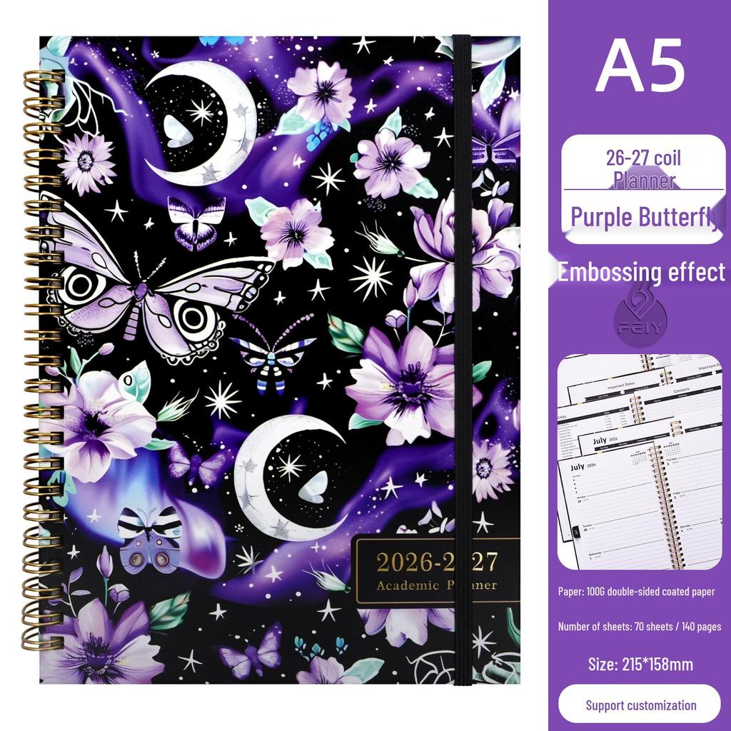 A5 Spiral Notebook: Customizable English Weekly Planner